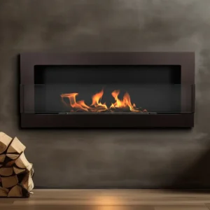 Hængende biopejs med glas 90x40 brun