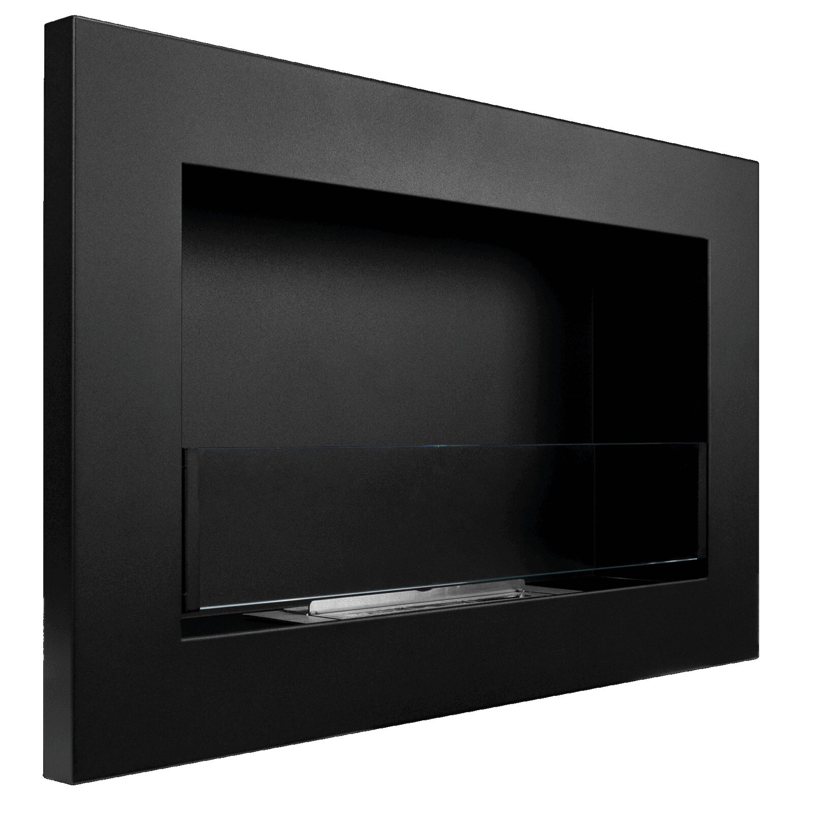 Biopejse til vægophæng 650x400x120mm Slank sort mat struktur med glas. - Billede 5