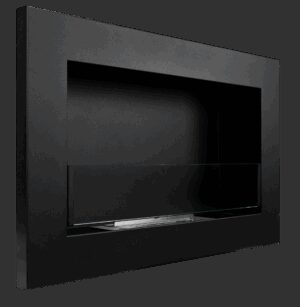 Biopejse til vægophæng 650x400x120mm Slank sort mat struktur med glas. - Billede 5