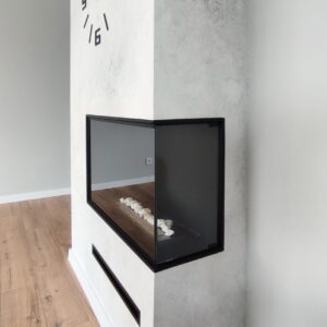 Biopejs indbygningshjørne med glas 2 sider højre