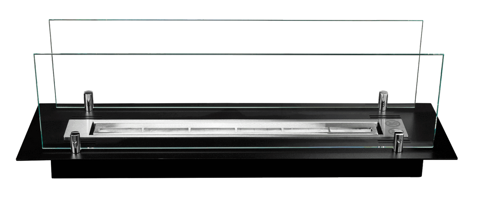 Biopejs til indbygning i bordplade 645x 194x 60 mm sort mat med glas. - Billede 4