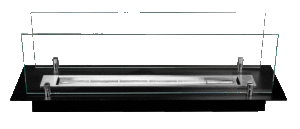 Biopejs til indbygning i bordplade 645x 194x 60 mm sort mat med glas. - Billede 4