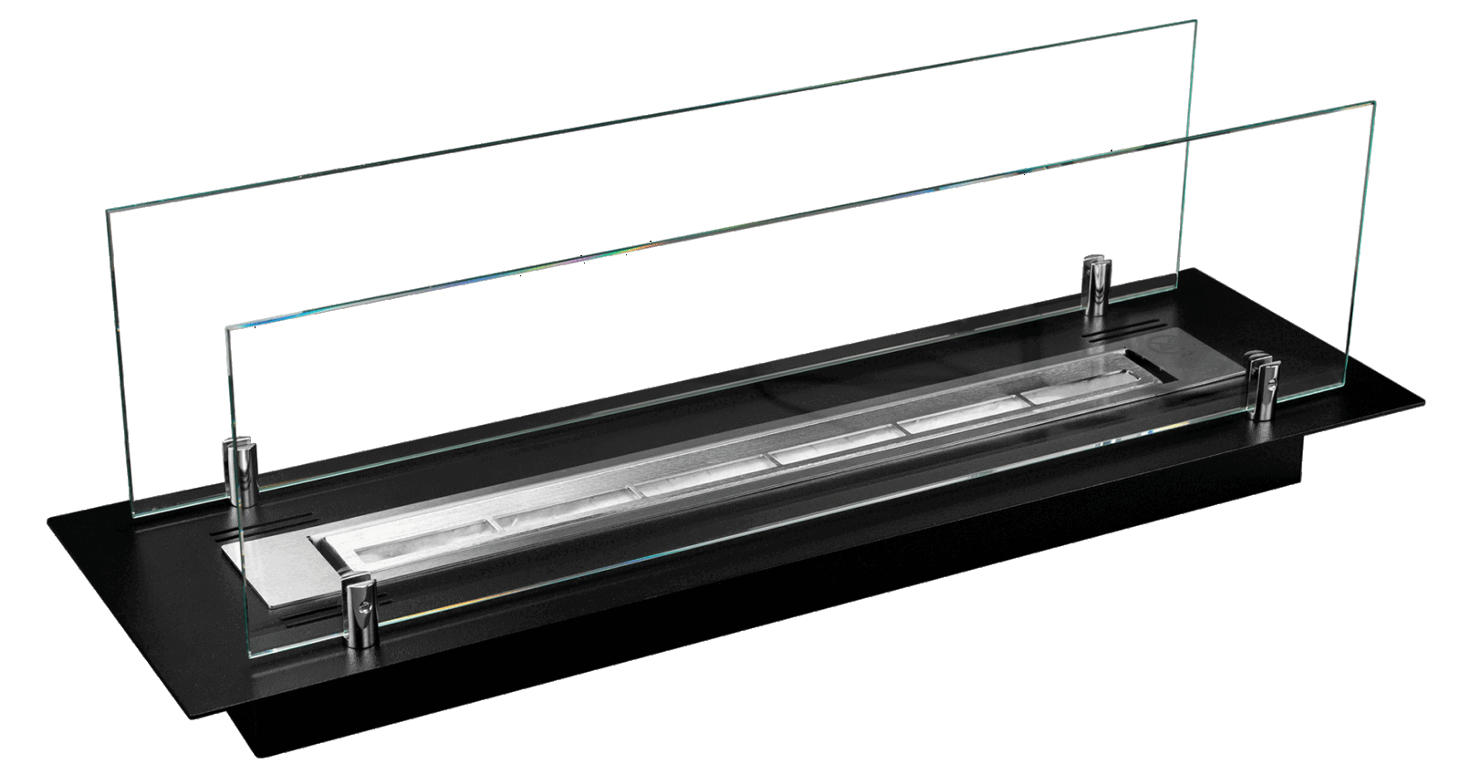 Biopejs til indbygning i bordplade 645x 194x 60 mm sort mat med glas. - Billede 5