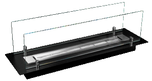 Biopejs til indbygning i bordplade 645x 194x 60 mm sort mat med glas. - Billede 5