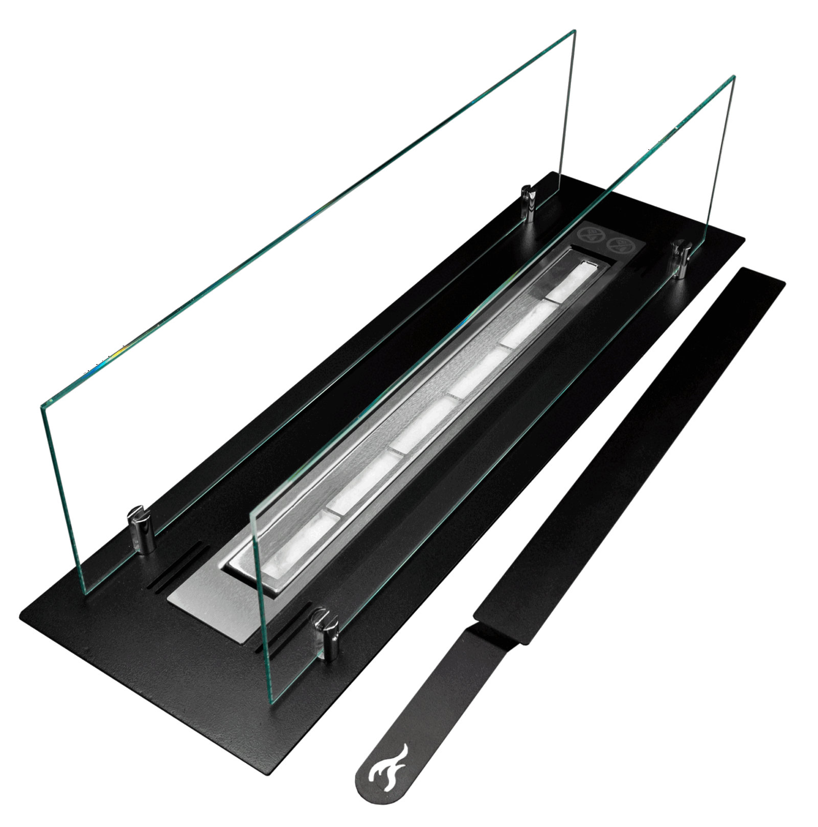 Biopejs til indbygning i bordplade 645x 194x 60 mm sort mat med glas. - Billede 7