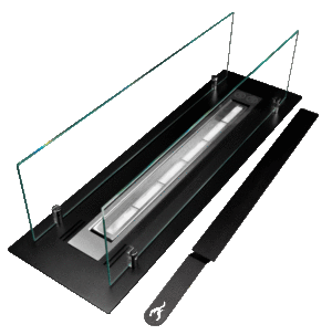Biopejs til indbygning i bordplade 645x 194x 60 mm sort mat med glas. - Billede 7