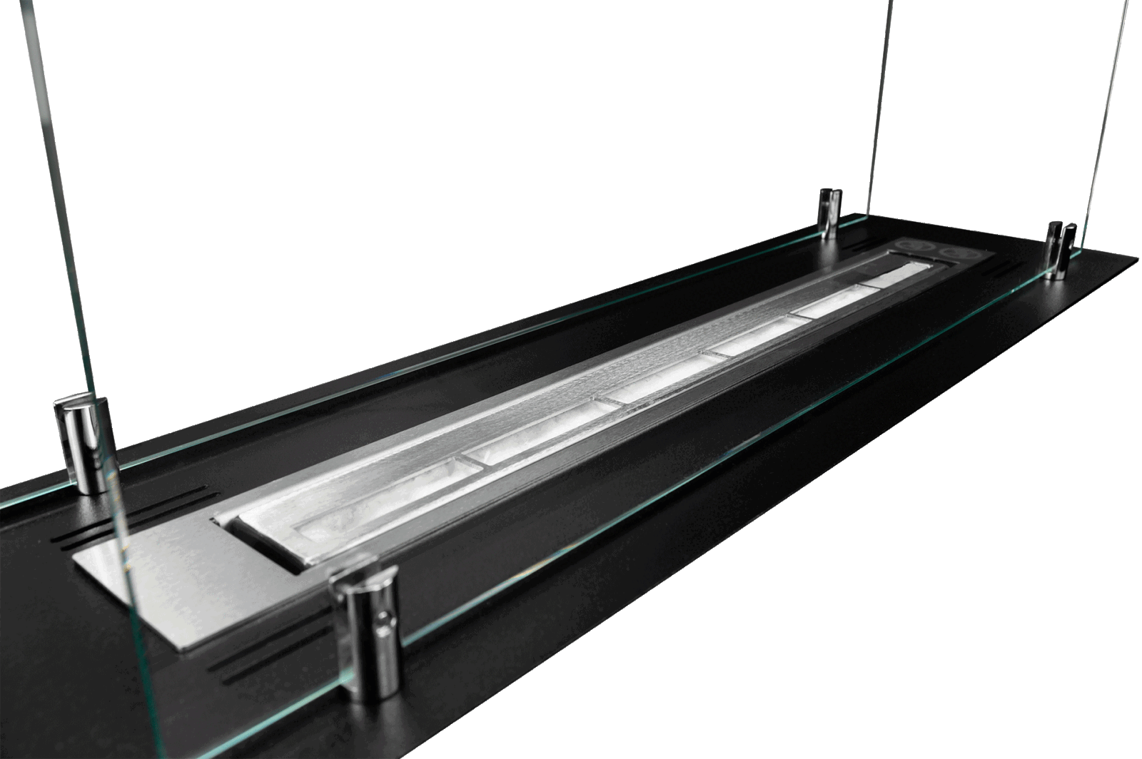 Biopejs til indbygning i bordplade 645x 194x 60 mm sort mat med glas. - Billede 6