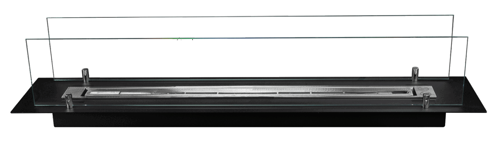 Biopejs til indbygning i bordplade 1000 mm sort mat med glas. - Billede 5