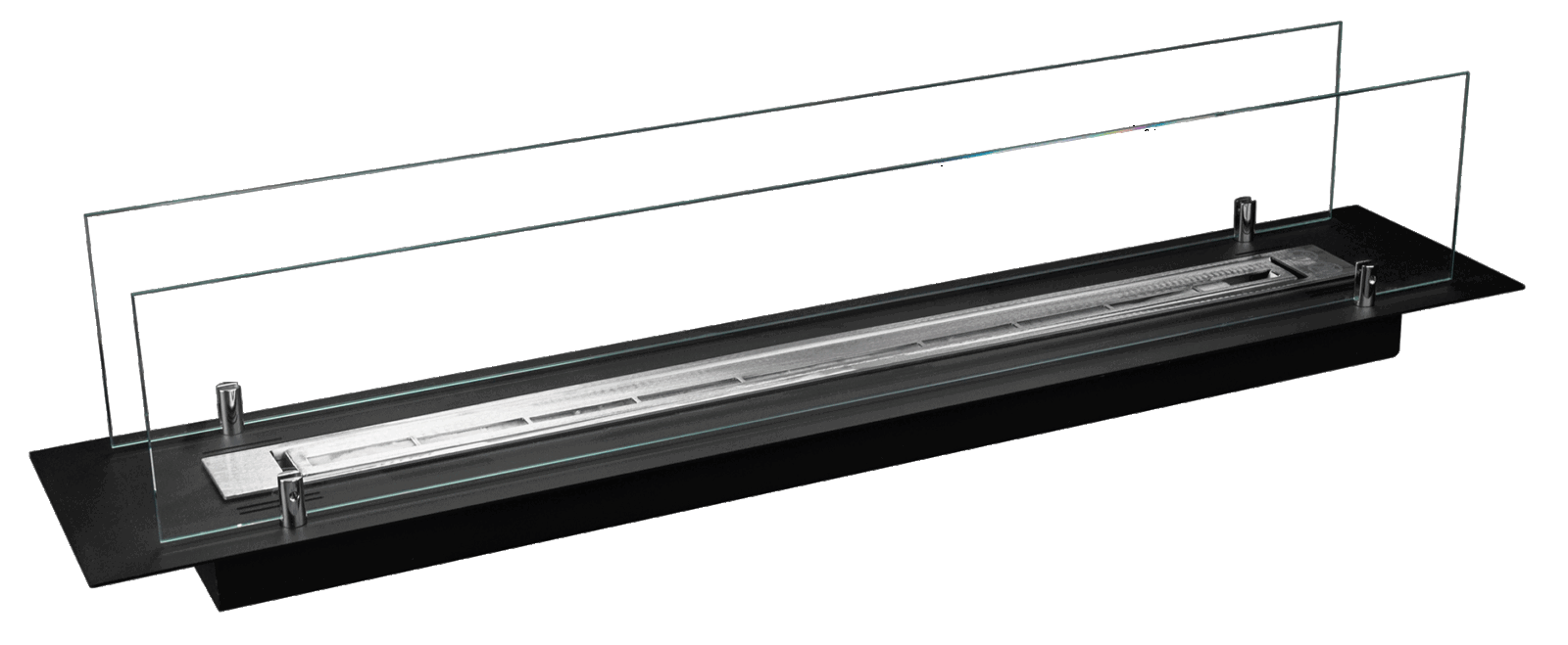Biopejs til indbygning i bordplade 1000 mm sort mat med glas. - Billede 4