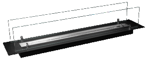 Biopejs til indbygning i bordplade 1000 mm sort mat med glas. - Billede 4