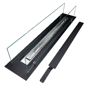 Biopejs til indbygning i bordplade 1000 mm sort mat med glas. - Billede 7