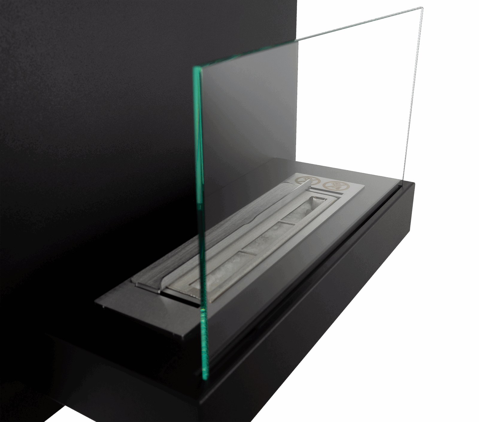 Biopejse til vægophæng, med glas. Moderne design, i sort mat.  450x470x165mm - Billede 3
