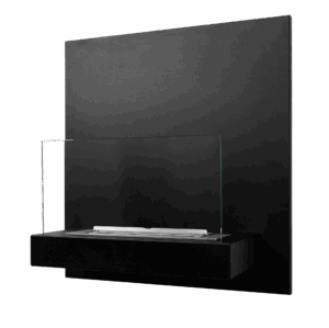 Biopejse til vægophæng, med glas. Moderne design, i sort mat.  450x470x165mm - Billede 4