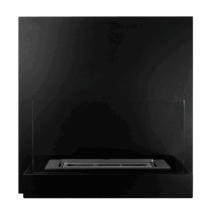 Biopejse til vægophæng, med glas. Moderne design, i sort mat.  450x470x165mm - Billede 5