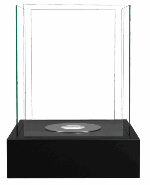 Gulvmodel - Fritstående biopejse 400x400 mm sort mat - Billede 4