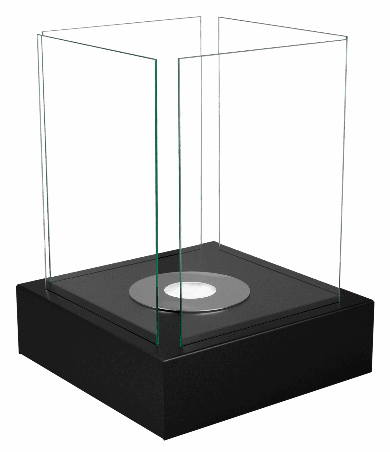 Gulvmodel - Fritstående biopejse 400x400 mm sort mat - Billede 3