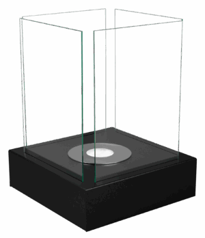 Gulvmodel - Fritstående biopejse 400x400 mm sort mat - Billede 3