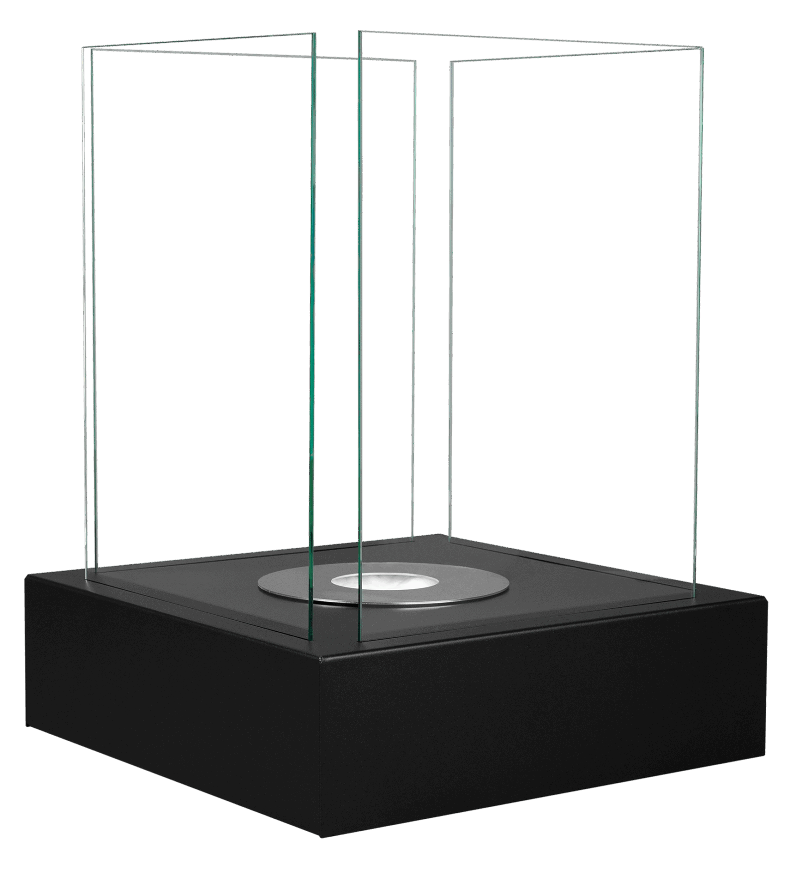 Gulvmodel - Fritstående biopejse 400x400 mm sort mat - Billede 2