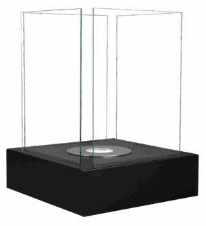 Gulvmodel - Fritstående biopejse 400x400 mm sort mat - Billede 2