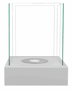 Gulvmodel - Fritstående biopejse 400x400 mm grå mat - Billede 3