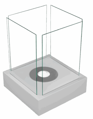 Gulvmodel - Fritstående biopejse 400x400 mm grå mat - Billede 4