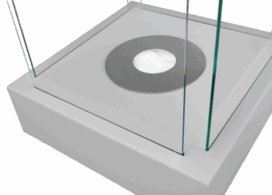 Gulvmodel - Fritstående biopejse 400x400 mm grå mat - Billede 5