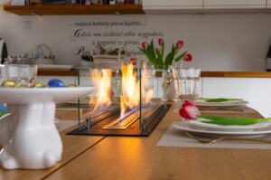 Biopejs til indbygning i bordplade 1000 mm sort mat med glas. - Billede 3