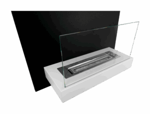 Biopejse til vægophæng, flot design. Plade sort og hvid. 450x470x165mm - Billede 3