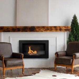 Biopejse til vægophæng 650x400x120mm Slank sort mat struktur med glas.