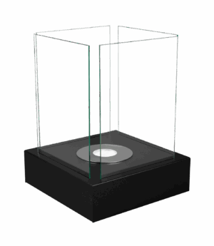 Gulvmodel - Fritstående biopejse 400x400 mm sort mat - Billede 13
