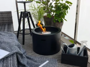 Gulvmodel -  Fritstående biopejse Ø 475 mm sort mat