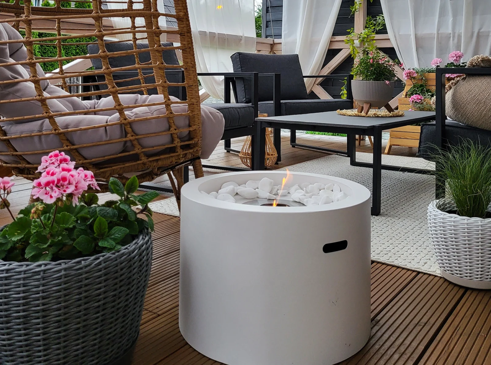 Gulvmodel - fritstående biopejse, Ø 475 mm hvid mat - Billede 7