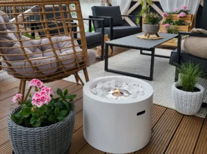 Gulvmodel - fritstående biopejse, Ø 475 mm hvid mat