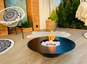 Gulvmodel - Fritstående biopejse Ø 600 mm sort mat - Billede 12