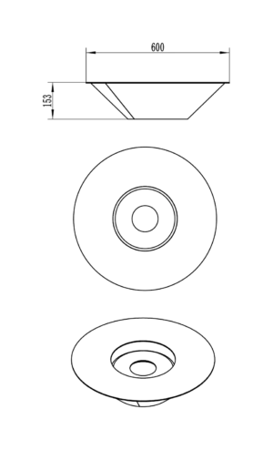 Gulvmodel - Fritstående biopejse Ø 600 mm sort mat - Billede 9