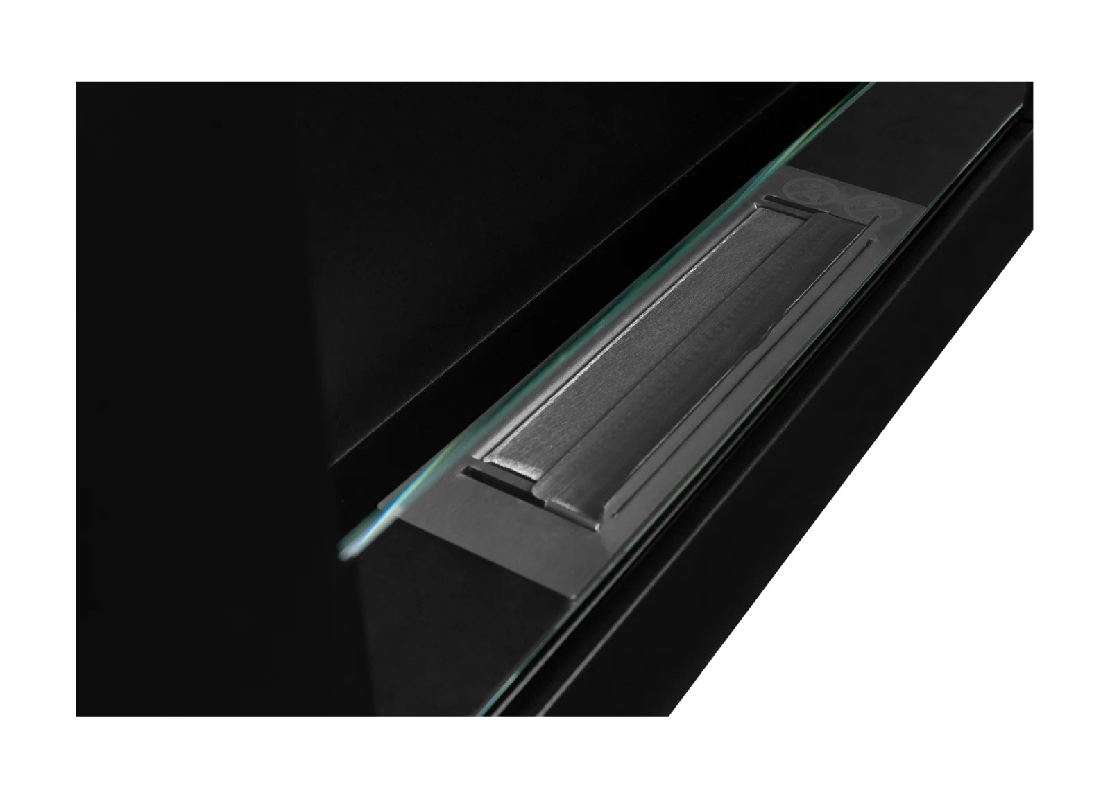 Biopejse til vægophæng 650x400x120mm BOX sort mat med glas. - Billede 7