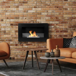 Biopejse til vægophæng 650x400x120mm BOX sort mat med glas.