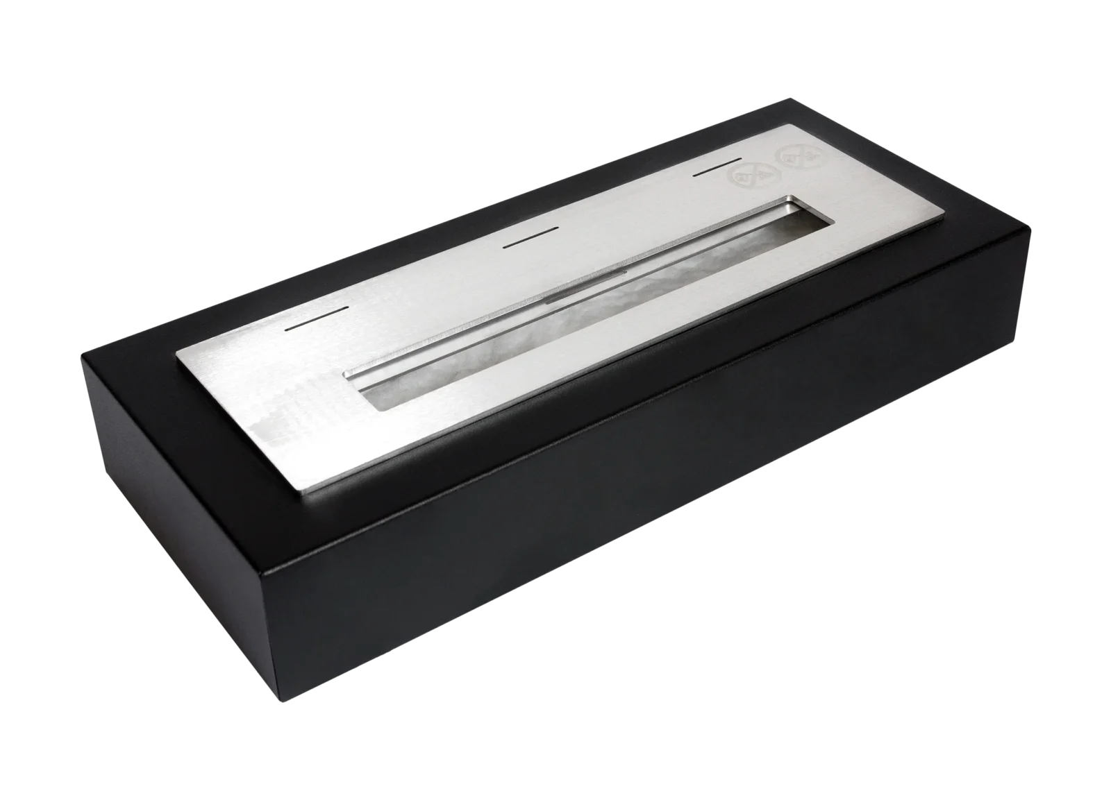 Fritstående biopejse Fri Box uden glas Rustfri sort mat