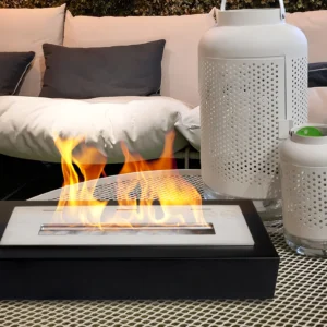 Fritstående biopejse Fri Box uden glas Rustfri sort mat