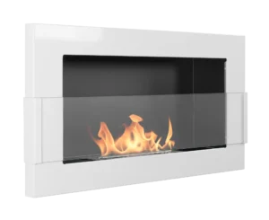 Biopejse til vægophæng 650x400x120mm med glas hvidglans