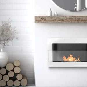 Biopejse til vægophæng 650x400x120mm med glas hvidglans