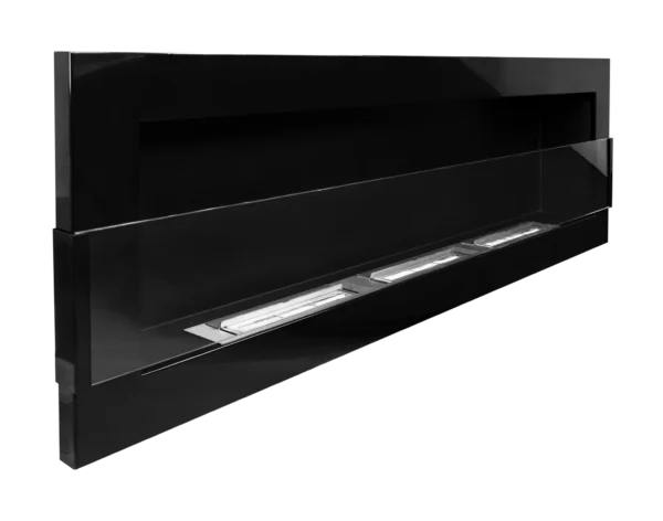 Biokominek wiszący z szybą 1200x400 czarny połysk - Image 4