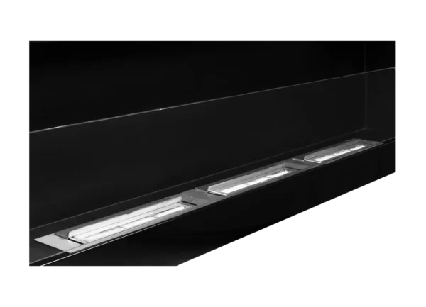 Biokominek wiszący z szybą 1200x400 czarny połysk - Image 6