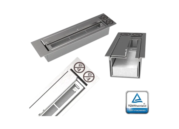 Biokominek wiszący z szybą 1200x400 czarny połysk - Image 8