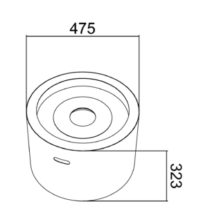 Gulvmodel -  Fritstående biopejse Ø 475 mm sort mat - Billede 7