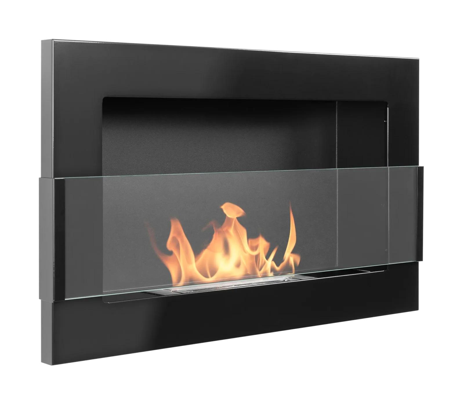 Biopejse til vægophæng 650x400x120mm med glas sort glans