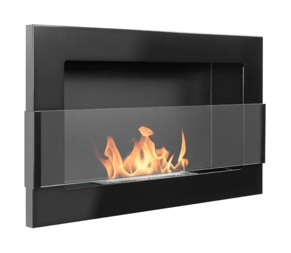Biopejse til vægophæng 650x400x120mm med glas sort glans