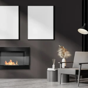 Biopejse til vægophæng 650x400x120mm med glas sort glans