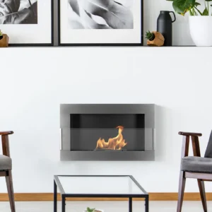 Biopejse til vægophæng 650x400x120mm Rustfri med glas