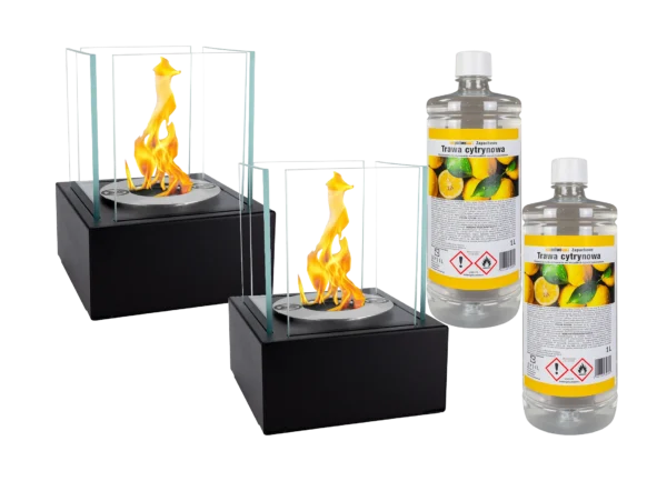 ZESTAW 2x Biokominek SMART + 2x Biopaliwo TRAWA CYTRYNOWA